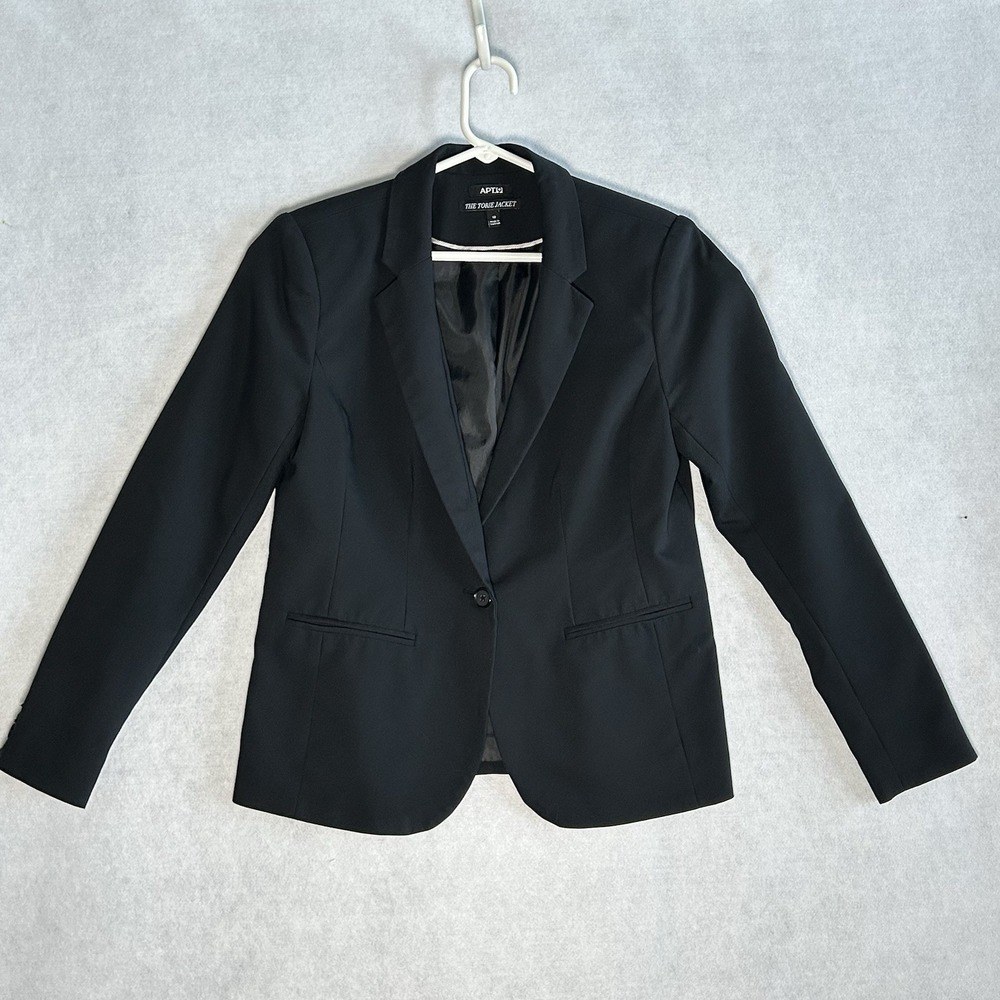 Apt 9 Torie Blazer Size‎ 10 Black Jacket Career Work Basic 1-Button Lined